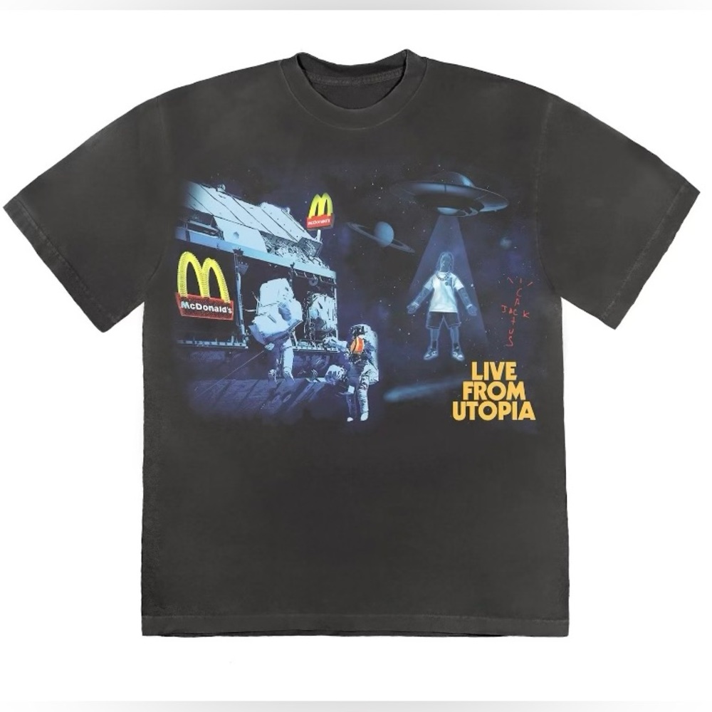 Travis Scott x McDonald's Live From Utopia T-Shirt Large NEW